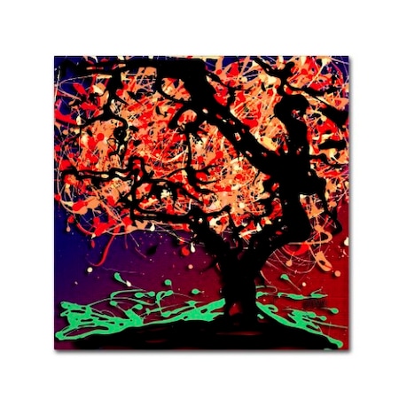 Roderick Stevens 'Fall Red Tree' Canvas Art,35x35